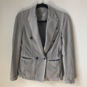 L’atelier womens grey double breasted blazer stretchy